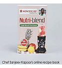 Nutri-blend, 400W, 22000 RPM Mixer-Grinder, Blender, SS Blades, 3 Unbreakable Jars With Juicer Attachment, 2 Years Warranty, Black, Online Recipe Book By Chef Sanjeev Kapoor